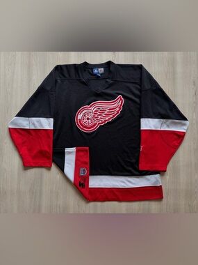 Vintage 90s Starters Detroit Red Wings Jersey NHL Western Conference Patch 2XL